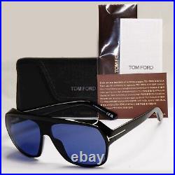 Tom Ford Sunglasses Hawkings-02 Black Glossy Dark Blue FT0908 TF 908 01V 62mm