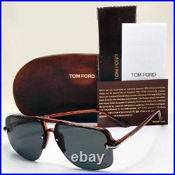 Tom Ford Sunglasses Hugo-02 Navigator Brown Dark Grey FT1003 TF 1003 45V 63mm