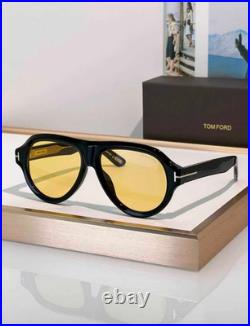 Tom Ford Sunglasses Icon Collection TF1225 Black/Yellow With Case New