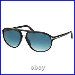 Tom Ford Sunglasses JACOB TF 447 Black 01P Blue Gradient Lens Authentic NEW
