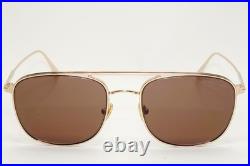 Tom Ford Sunglasses Jake Gold Metal Brown Pilot Navigator FT0827 TF 827 28E 56mm