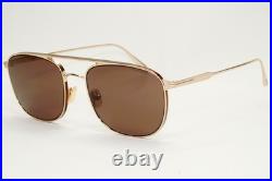 Tom Ford Sunglasses Jake Gold Metal Brown Pilot Navigator FT0827 TF 827 28E 56mm