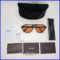 Tom Ford Sunglasses Jeffrey Brown Havana Pilot Large FT0932 TF 932 55E 59mm