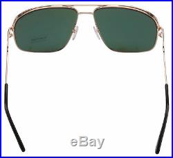 Tom Ford Sunglasses Justin FT0467 02N Matte Black Gold Frame Green Lens