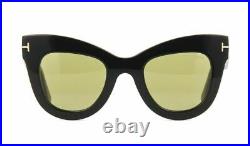 Tom Ford Sunglasses KARINA 02 FT 0612 01N 47 Black Frame / Green Lens