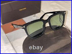 Tom Ford Sunglasses MARCO-02 TF 646 Authentic Black Frame Green Lens NEW