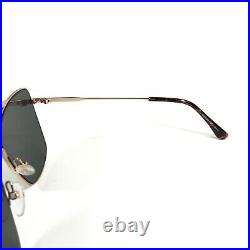 Tom Ford Sunglasses Magnus-02 TF651 28C Gold Square Wire Frames w Black Lenses
