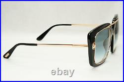 Tom Ford Sunglasses Marissa-02 Black Gold Blue Gradient Square FT0619 TF619 01B