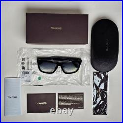 Tom Ford Sunglasses Morgan Black Glossy Blue Square FT0513 TF 513 01W 57mm