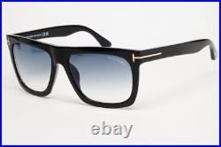 Tom Ford Sunglasses Morgan Black Glossy Blue Square FT0513 TF 513 01W 57mm