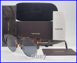 Tom Ford Sunglasses NEW TF 598 Henri-02 Color 55V Havana Gold Round Size 52 Mens