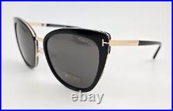 Tom Ford Sunglasses NEW TF 717 Simona Color 01A Black Gold Cat Eye Size 57