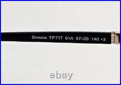 Tom Ford Sunglasses NEW TF 717 Simona Color 01A Black Gold Cat Eye Size 57