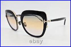 Tom Ford Sunglasses NEW TF 945 Virginia Color 01B Black Cat Eye Square Size 55