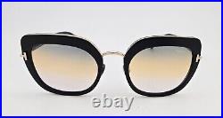 Tom Ford Sunglasses NEW TF 945 Virginia Color 01B Black Cat Eye Square Size 55