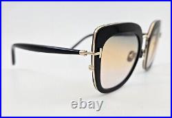 Tom Ford Sunglasses NEW TF 945 Virginia Color 01B Black Cat Eye Square Size 55