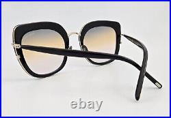 Tom Ford Sunglasses NEW TF 945 Virginia Color 01B Black Cat Eye Square Size 55