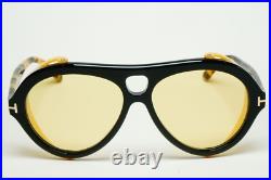 Tom Ford Sunglasses Neughman Black Brown Yellow Side Shields FT0882 TF 882 01E