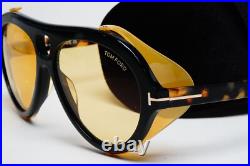 Tom Ford Sunglasses Neughman Black Brown Yellow Side Shields FT0882 TF 882 01E Tom Ford Sunglasses Neughman Black Brown Yellow Side Shields FT0882 TF 882 01E