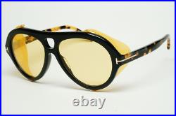 Tom Ford Sunglasses Neughman Black Brown Yellow Side Shields FT0882 TF 882 01E