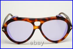 Tom Ford Sunglasses Neughman Brown Violet Pilot Side Shields FT0882 TF 882 53Y