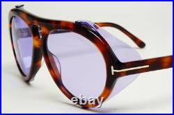 Tom Ford Sunglasses Neughman Brown Violet Pilot Side Shields FT0882 TF 882 53Y