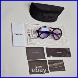 Tom Ford Sunglasses Neughman Brown Violet Pilot Side Shields FT0882 TF 882 53Y
