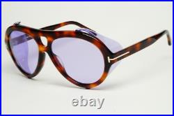 Tom Ford Sunglasses Neughman Brown Violet Pilot Side Shields FT0882 TF 882 53Y