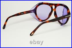 Tom Ford Sunglasses Neughman Brown Violet Pilot Side Shields FT0882 TF 882 53Y