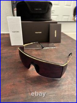 Tom Ford Sunglasses Pavlos-02 TF980 30A Black/Gold Frame Shield