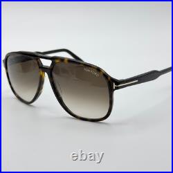 Tom Ford Sunglasses Raoul TF753 52K Havana Aviator Frame Gradient Lens 62-14-140