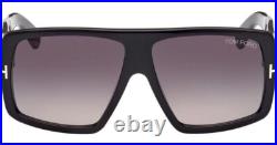 Tom Ford Sunglasses Raven FT 1036 01B Shiny Black Frame Smoke Gradient Lens 60mm