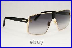 Tom Ford Sunglasses Reno Black Gold Grey Gradient Navigator FT0911 TF 911 28B