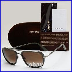 Tom Ford Sunglasses Riccardo Grey Brown Gradient Navigator TF 340 14K FT0340