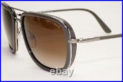 Tom Ford Sunglasses Riccardo Grey Brown Gradient Navigator TF 340 14K FT0340