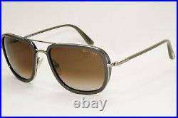 Tom Ford Sunglasses Riccardo Grey Brown Gradient Navigator TF 340 14K FT0340