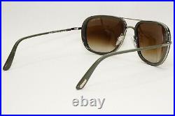 Tom Ford Sunglasses Riccardo Grey Brown Gradient Navigator TF 340 14K FT0340