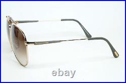 Tom Ford Sunglasses Rick Gold Pilot Brown Gradient Metal FT0378 TF 378 28J