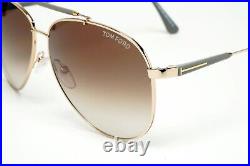 Tom Ford Sunglasses Rick Gold Pilot Brown Gradient Metal FT0378 TF 378 28J