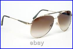 Tom Ford Sunglasses Rick Gold Pilot Brown Gradient Metal FT0378 TF 378 28J