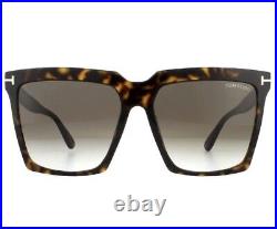 Tom Ford Sunglasses Sabrina 02 FT0764 52K Dark Havana Roviex Brown Gradient