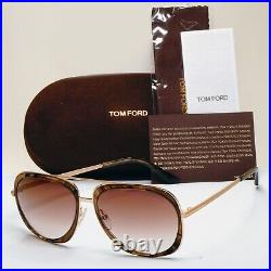 Tom Ford Sunglasses Sam Gold Gradient Brown Square Pilot FT0469 TF 469 50C a