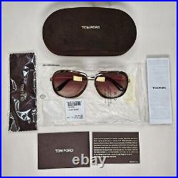 Tom Ford Sunglasses Sam Gold Gradient Brown Square Pilot FT0469 TF 469 50C a