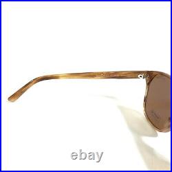 Tom Ford Sunglasses Shelton TF679 45E Brown Horn Aviators Square w Brown Lenses
