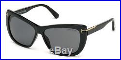 Tom Ford Sunglasses TF 434 Lindsey Sunglasses 01D Black 58mm
