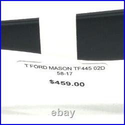 Tom Ford Sunglasses TF 445 02D Black Square Frames with Gray Lenses 58-17-140