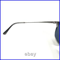 Tom Ford Sunglasses TF 588 20A Max-02 Gray Silver Square Frames with Blue Lenses