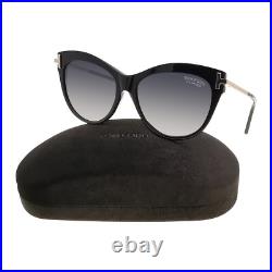Tom Ford Sunglasses TF 821 FT0821 Kira 01D Black/Gold Polarized Women Oversized