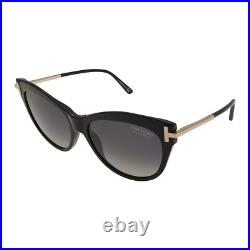 Tom Ford Sunglasses TF 821 FT0821 Kira 01D Black/Gold Polarized Women Oversized