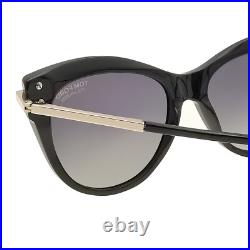 Tom Ford Sunglasses TF 821 FT0821 Kira 01D Black/Gold Polarized Women Oversized